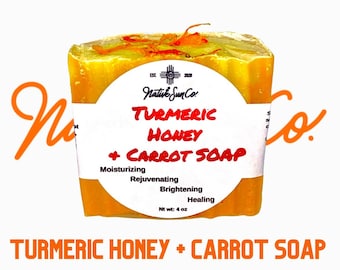 Turmeric honey face, Turmeric honey and carrot brightening soap, All natural soap , Handcrafted soap , Moisturizing soap ,Olive oil soap