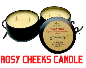 Jasmine and rose scented  soy wax candle, Handmade Jasmine and Rose Soy Candle - Unique Aromatherapy Gift for mom home decor