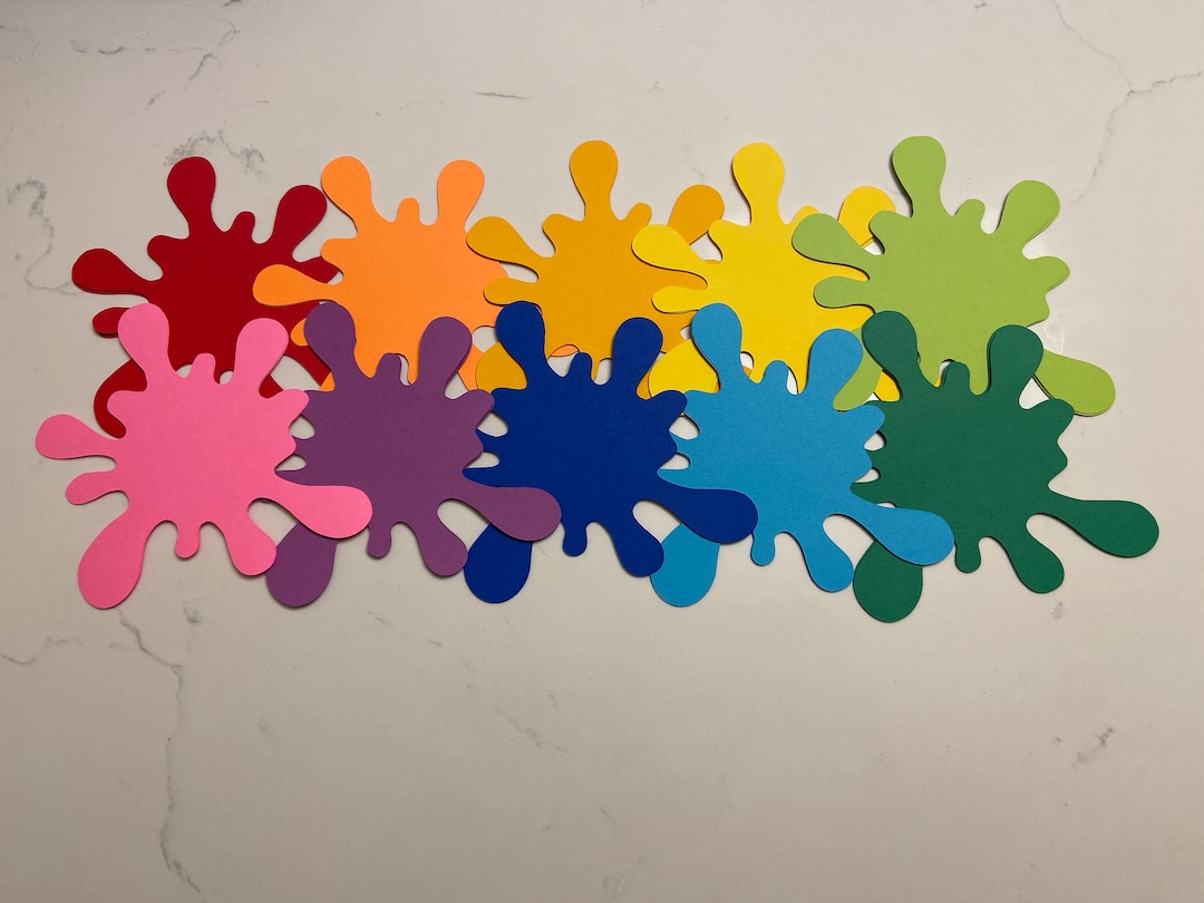 30 Large Paint Splatter Confetti, Paint Splats Confetti, Paint Party