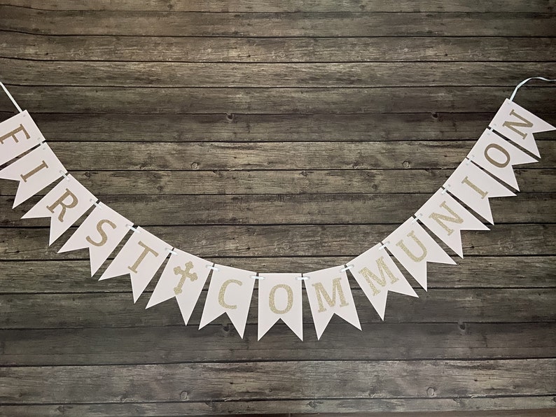 First Holy Communion Banner First Communion Banner For Girls 1st Communion Banner First Communion Decorations Religious Decorations Party Supplies Party Decor Senerval Eu