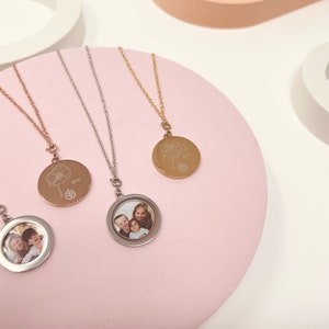 Meaningful Anniversary Gift | Floral Locket Necklace | Memorable Keepsake Gift | Photo, Engraving & Gift Box Included