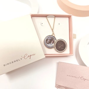 Meaningful Anniversary Gift | Floral Birthstone Locket Necklace | Memorable Keepsake Gift | Photo, Engraving & Gift Box Included