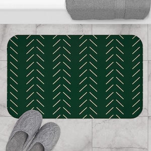 1pc Black Border Geometric Double Colored Checker Bath Mat Shower