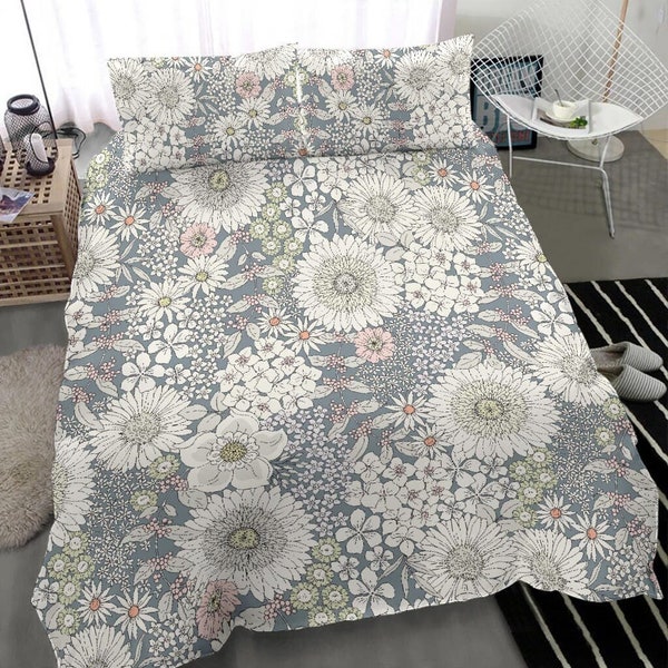 Boho Duvet Cover, Floral Duvet Cover, Duvet Cover Full, Duvet Cover Queen Boho, Duvet Cover King, Duvet Cover Twin, Cottagecore Bedding