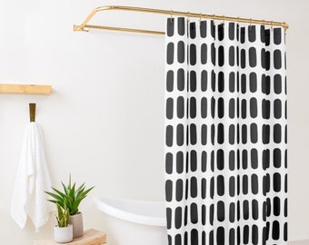 Mudcloth Shower Curtain, Extra Long Shower Curtain, Black Shower Curtain, Minimal Shower Curtain, Shower Curtain Boho, Boho Shower Curtain