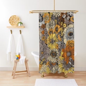 Extra Long Shower Curtain, Up to 90 Inches, Fall Shower Curtain, Boho Shower curtain, Shower Curtain Boho, Cottagecore Room Decor