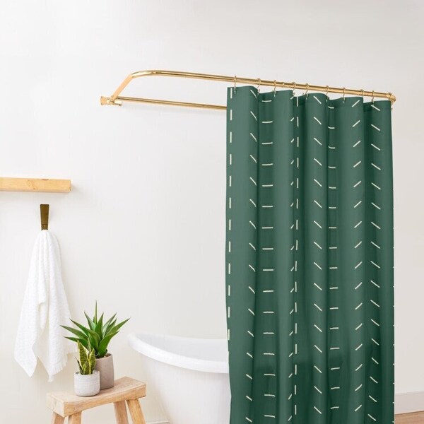 Green Shower Curtain Etsy