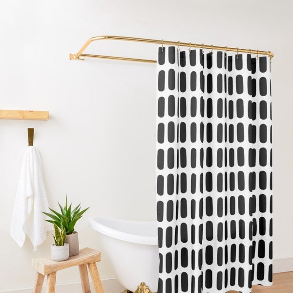 Black Shower Curtain Etsy