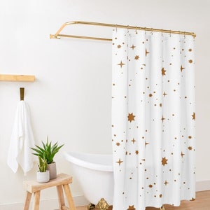 Boho Shower Curtain, Celestial Decor, Shower Curtain Boho, Extra Long Shower Curtain, Guest Bathroom Shower Curtain, Up To 90 Inches Long