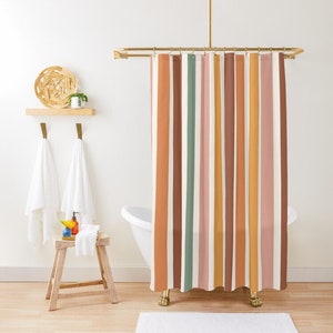 Boho Shower curtain, Shower Curtain Boho, Extra Long Shower Curtain, Minimalist Shower Curtain, Vintage Shower Curtain