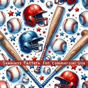 Baseball 4 juillet transparente motif patriotique fichier de motif répétitif à usage commercial papier numérique rouge blanc et bleu PNG transparente