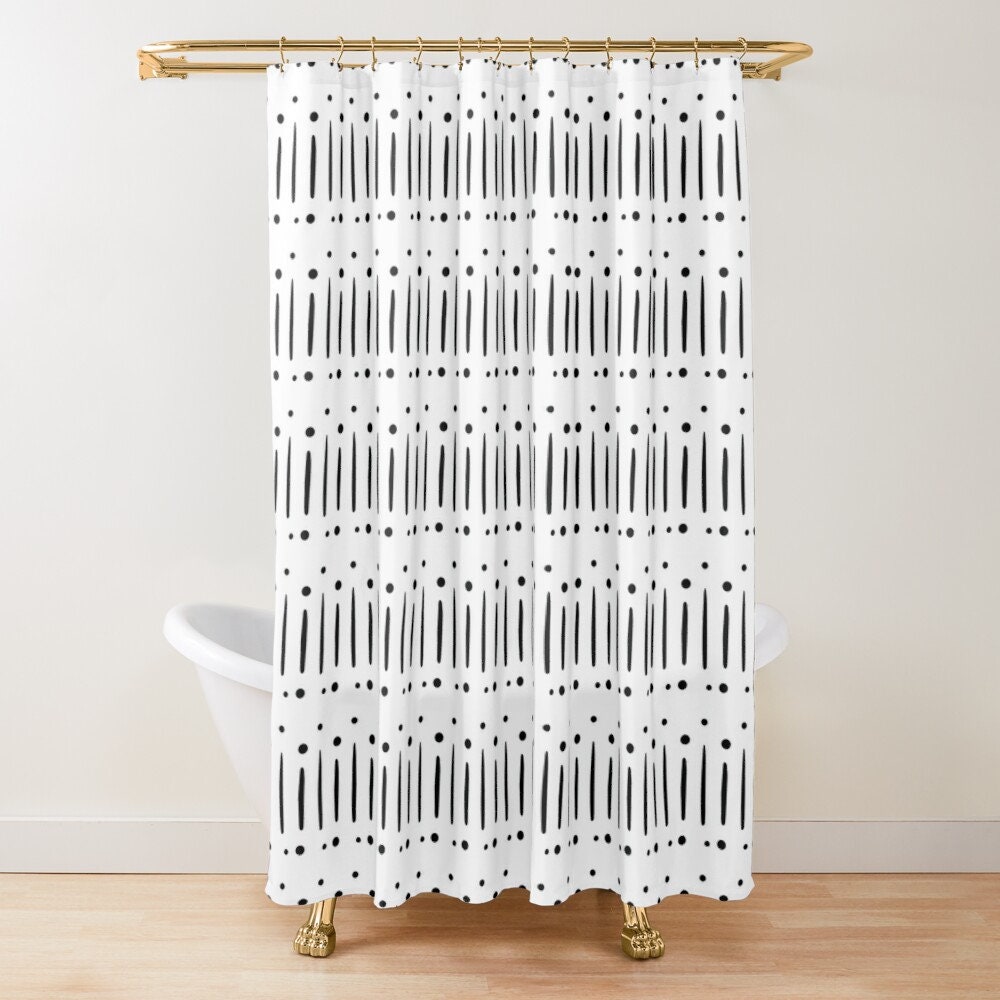 Mudcloth Shower Curtain Extra Long Shower Curtain up to 90 Etsy