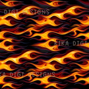 Diseño de estampado de llamas sin costuras con patrón repetitivo de llamas de carreras en tela, diseño de sublimación de papel digital para scrapbooking, descarga digital PNG