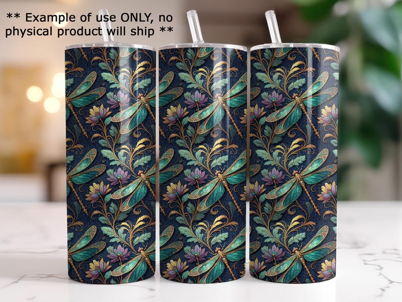 Dragonfly Flower Seamless Pattern Botanical Pattern Wallpaper Nursery Scrapbooking Sublimation Design File Cottagecore Digital Download