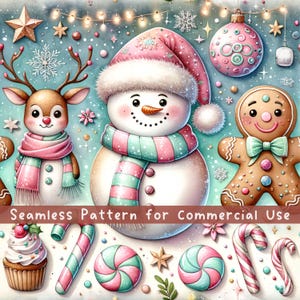 Pink Candy Christmas Holidays Seamless Pattern Repeating Xmas Sublimation Design Christmas Gift Png Design Vintage Holiday Digital File
