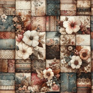 Automne dentelle transparente motif répéter tissu motif papier numérique sublimation conception pour scrapbooking téléchargement numérique PNG floral patchwork