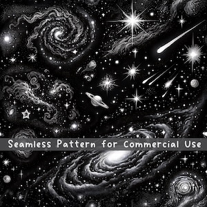 Mystic Celestial seamless pattern Unlimited Commercial Use digital print file instant download Sublimation POD Starry moth Galaxy witchy png