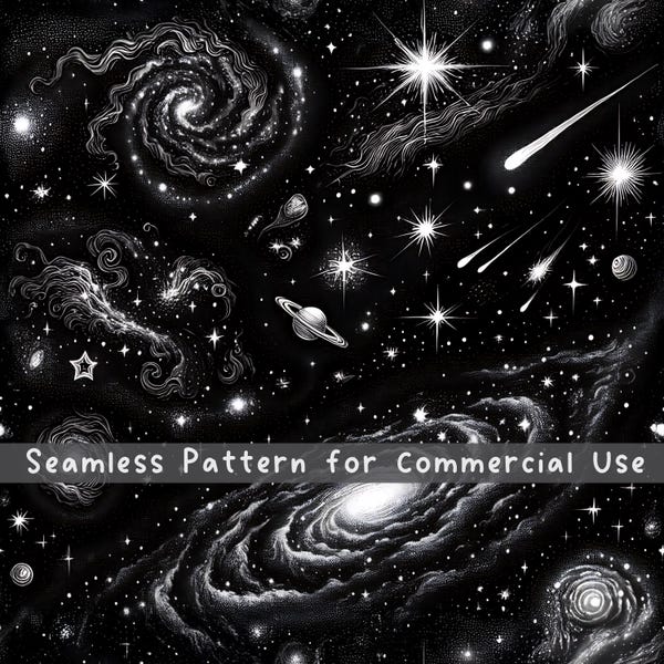 Mystic Celestial nahtlose Muster Unbegrenzte kommerzielle Nutzung Digitaldruck Datei sofortiger Download Sublimation POD Sternenmotte Galaxy witchy png