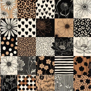 Floral Collage Patchwork Seamless Pattern Repeat Fabric Pattern Digital Paper Sublimation Design for Scrapbooking Digital Download PNG