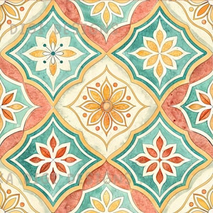Boho Floral Tile Seamless Pattern Repeat Fabric Pattern Digital Paper Sublimation Design for Scrapbooking Digital Download PNG