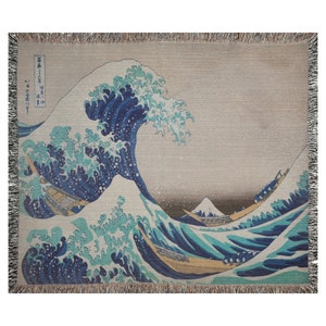 Great Wave Off Kanagawa Woven Blanket, Woven Tapestry, Woven Wall Art, Woven Wall Hanging, Woven Blanket, Art Tapestry, Tapestry Aesthetic