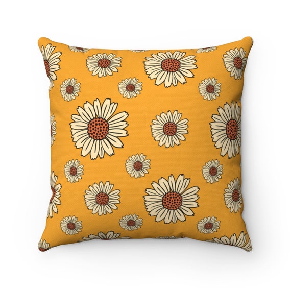 Flower Power 70's Retro Pillow Cottagecore Pillow Case Etsy