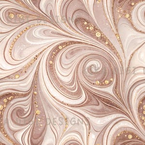 Könnte beinhalten: Nahtloses Musterdesign mit einem wirbelnden Marmoreffekt in Braun-, Weiß- und Goldtönen. Der Entwurf enthält den Text "SEAMLESS PATTERN" und "COMMERCIAL USE INCLUDED".