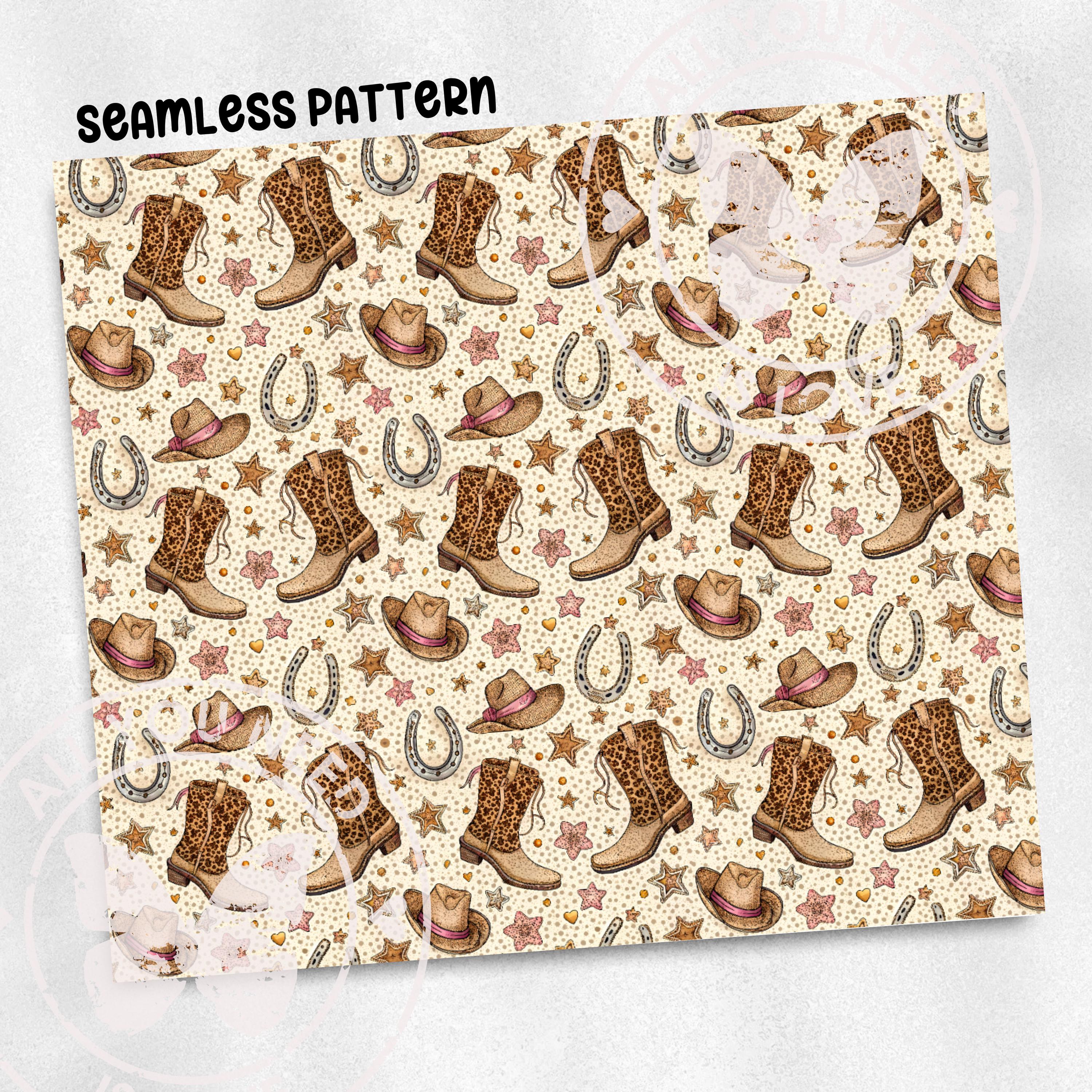 Rustic Western Patterns Rustic Western Rodeo Seamless Pattern Repeat Fabric Pattern Digital ...