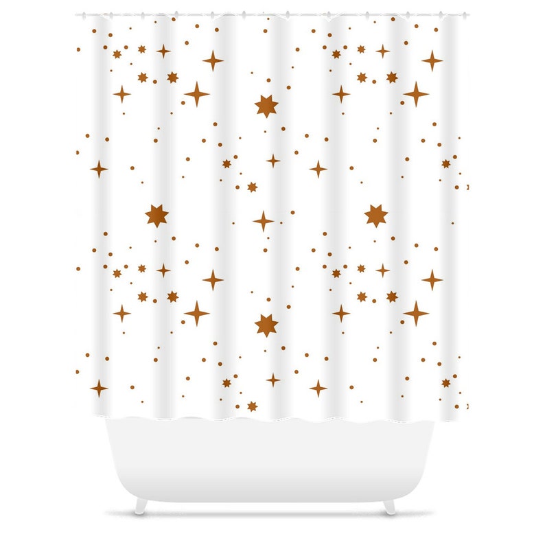 Boho Shower Curtain, Celestial Decor, Shower Curtain Boho, Extra Long Shower Curtain, Guest Bathroom Shower Curtain, Up To 90 Inches Long 71x74 inch