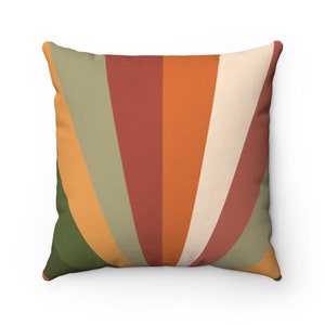 Retro 70s Throw Pillow, Retro Stripes, Retro Decor, 70s Decor, Pillow Cover, Boho Throw Pillow, 14x14 Pillow Cover, Unique Throw Pillow