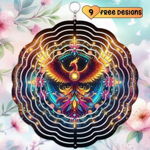 Phoenix PNG Phoenix oiseau vent spinner sublimation design, téléchargement numérique, décoration de jardin, girouette, artisanat d'art numérique mythologie en plein air