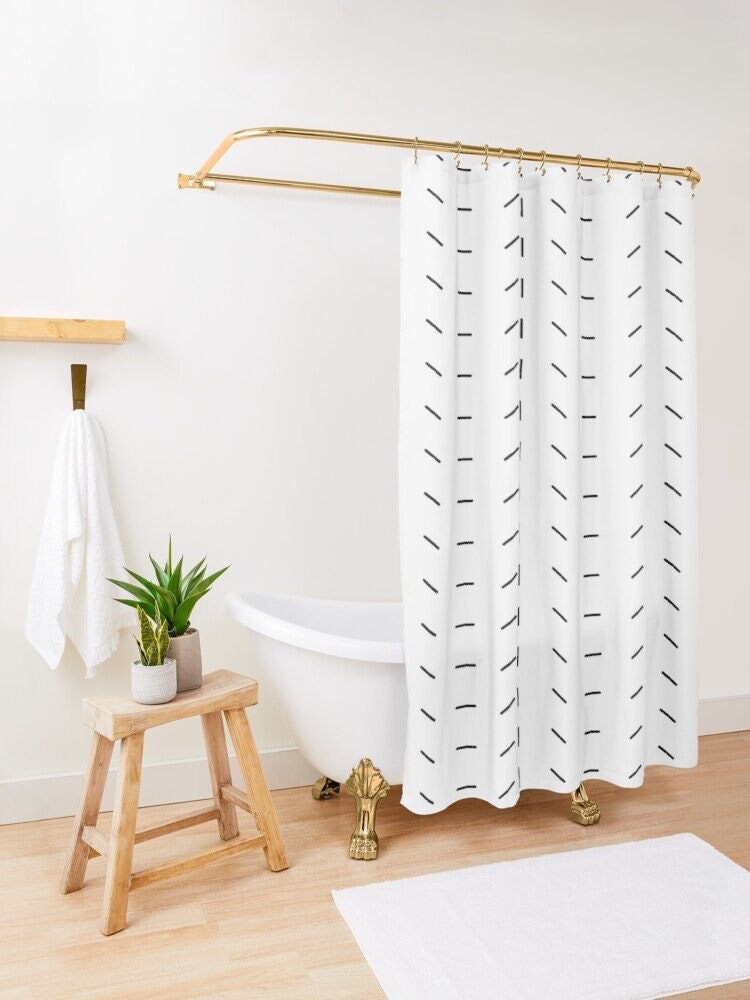 CAROMIO Bath Shower Curtain for Bathroom Fabric Shower Curtain 54 x 78 Inches Hotel Shower Curtain Machine Washable 170 GSM Heavy Duty Scandi Leaf