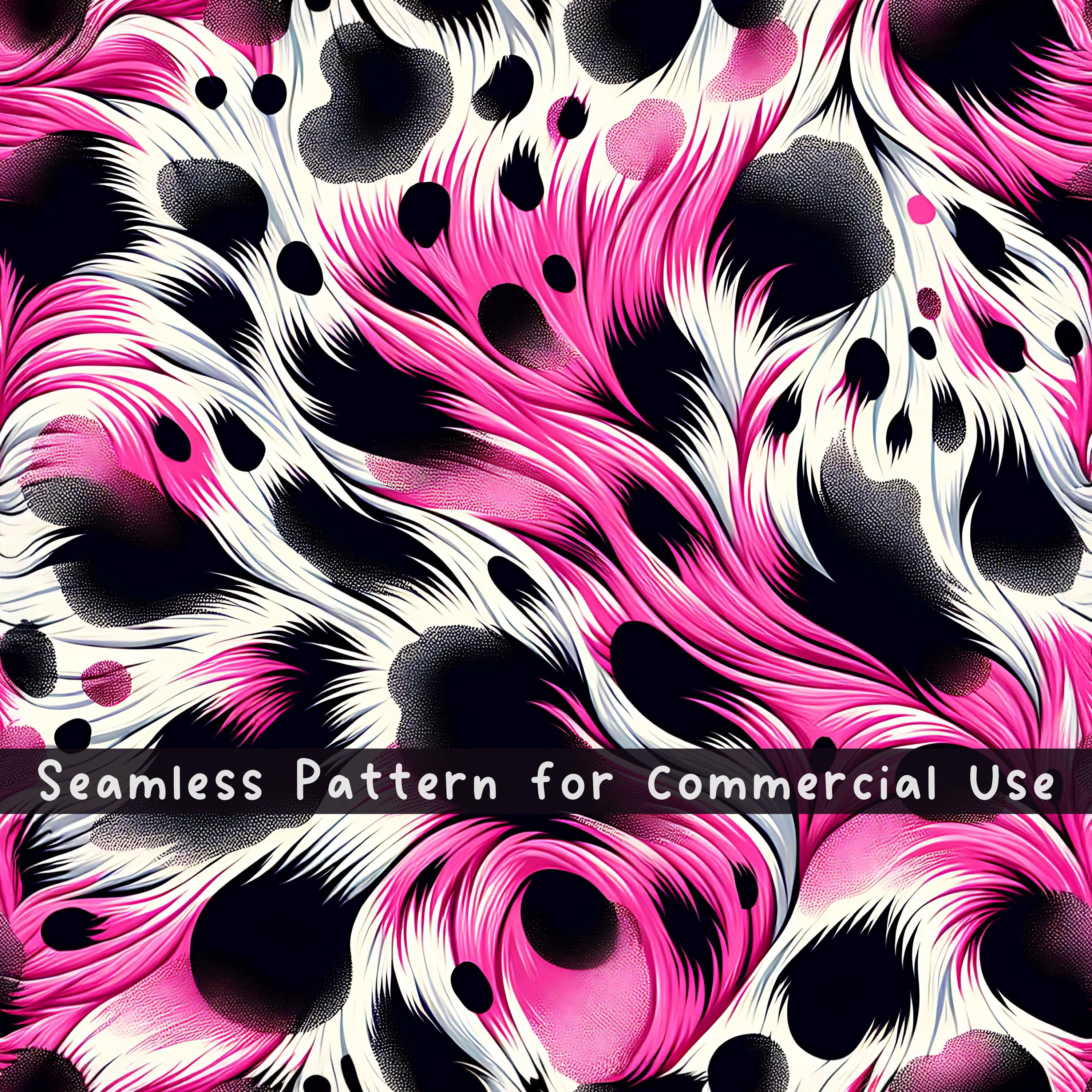Pink Cow Fur Seamless Pattern Cow Print Seamless Pattern Fabric