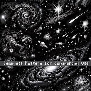 Mystic Celestial seamless pattern Unlimited Commercial Use digital print file instant download Sublimation POD Starry moth Galaxy witchy png