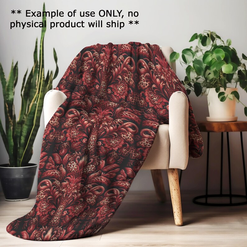 Red Pattern Printable Paper Leopard Feather Print Seamless Pattern Bundle, Fur Print Digital Paper ...