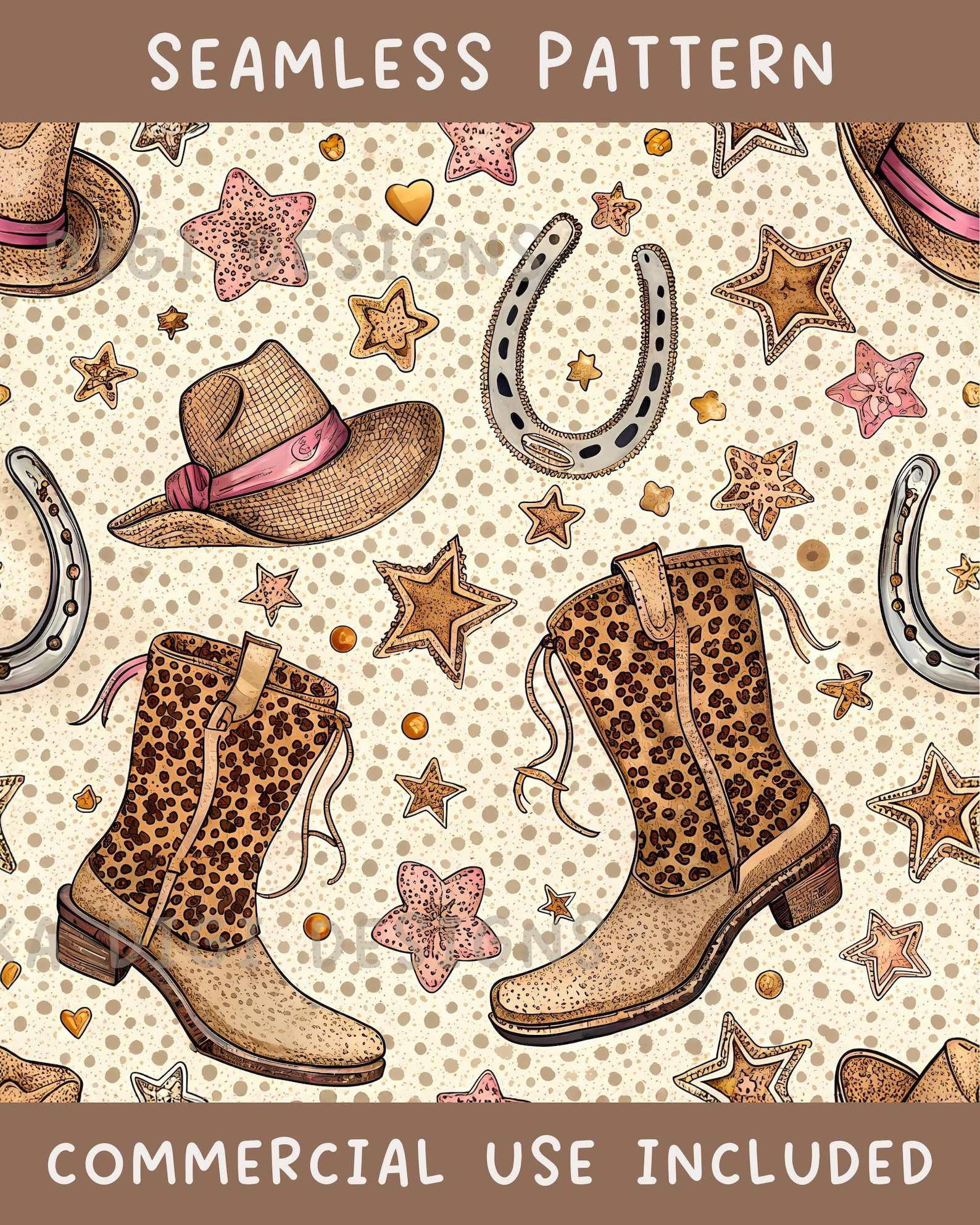Red Western Repeat Pattern Rustic Western Rodeo Seamless Pattern Repeat Fabric Pattern Digital ...
