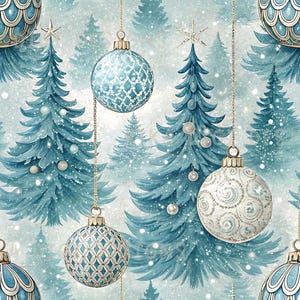 Winter Christmas Seamless Pattern Repeat Fabric Pattern Digital Paper Sublimation Design for Scrapbooking Digital Download PNG Snowflakes