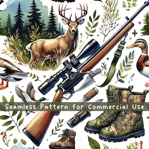 Hunting Seamless pattern Hunting Life Seamless Pattern Camo Fabric Pattern Duck Hunter Life Design Commercial License Father's Day PNG