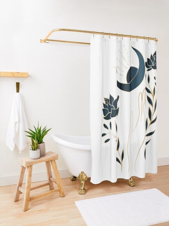 Celestial Shower Curtain Witchy Shower Curtain Witchy Curtains