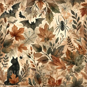Diseño de tela con estampado rústico de murciélagos otoñales sin costuras, diseño digital para sublimación de papel scrapbooking, descarga digital PNG para Halloween