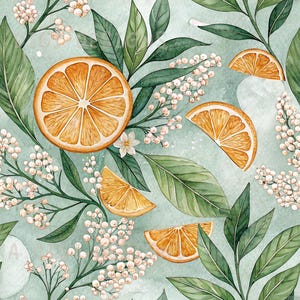 Oranje naadloos patroon herhalend stofpatroon digitaal papier sublimatie ontwerp voor scrapbooking digitale download PNG tropische citrus