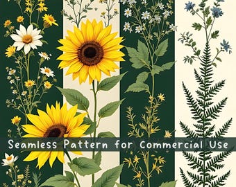 Patrón sin costuras de flores secas bohemias Descarga ilimitada de archivos de impresión digital de uso comercial Sublimación POD Patrón sin costuras de flores bohemias
