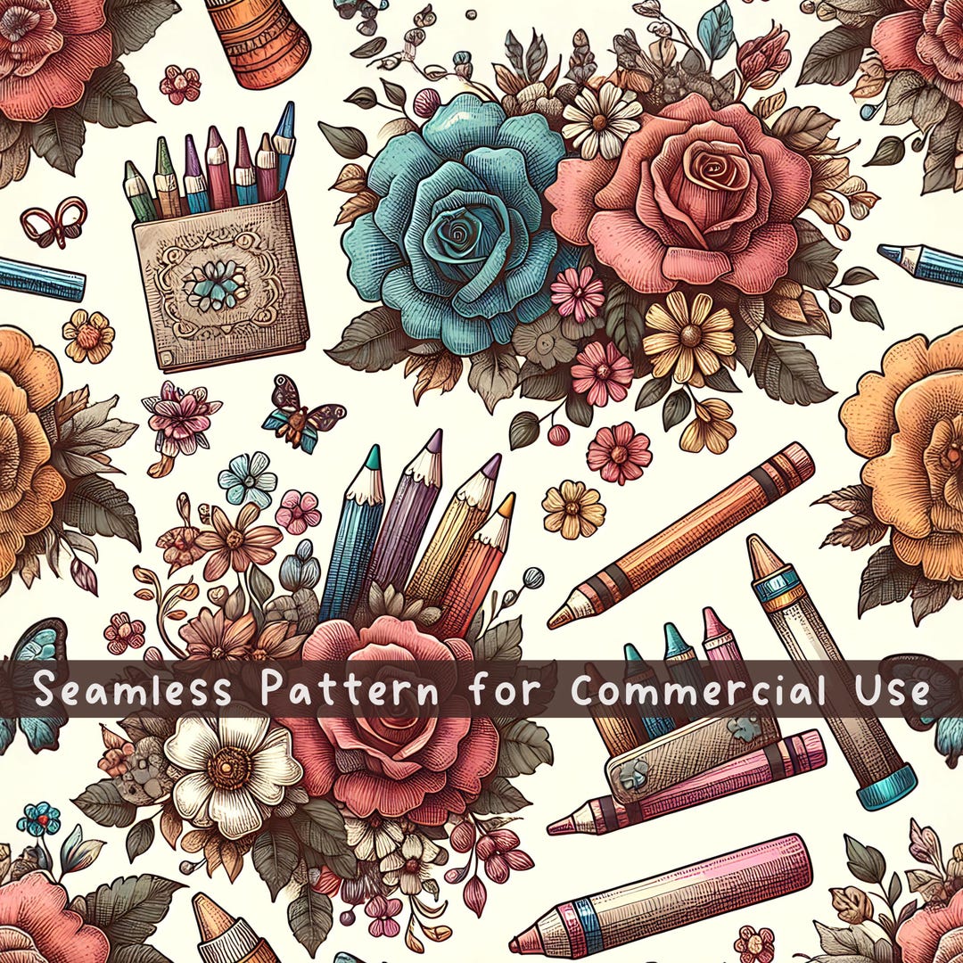 Te Ching Pattern Cute Teacher Themed Seamless Pattern School Teacher PNG Digital Pattern ...