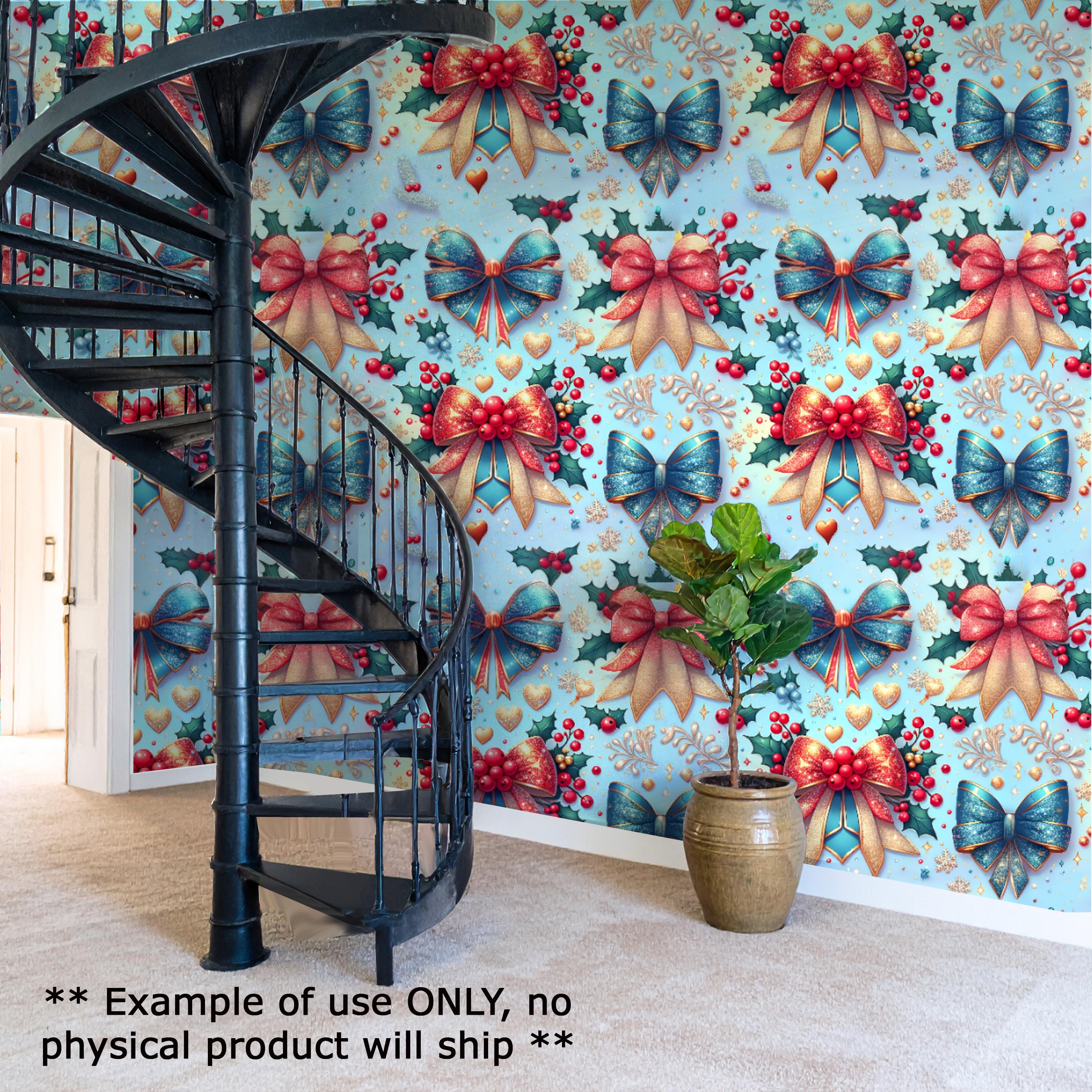Holly Repeat Pattern Coquette and Holly Leaves Seamless Pattern Repeat Fabric Pattern ...