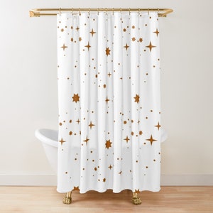 Boho Shower Curtain, Celestial Decor, Shower Curtain Boho, Extra Long Shower Curtain, Guest Bathroom Shower Curtain, Up To 90 Inches Long image 5