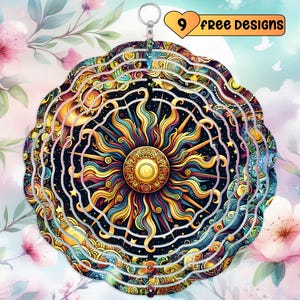 Cosmic Sun Wind Spinner Universe Galaxy Windspin, Celestial Outdoor Decor, Cosmos Sky Spring Garden Windspinner Gift, Sublimation Stars PNG