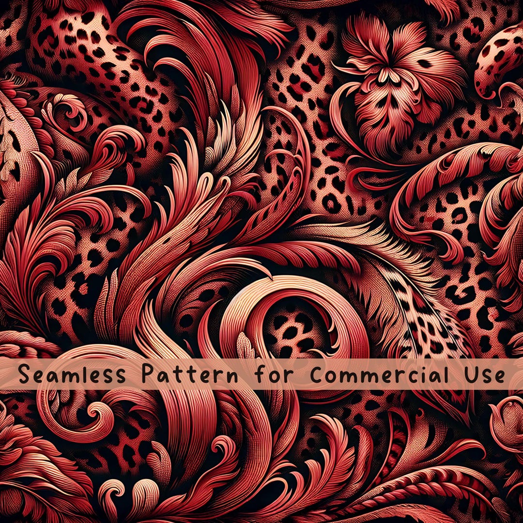 Red Leopard Print Seamless Pattern Leopard Abstract Seamless Pattern ...