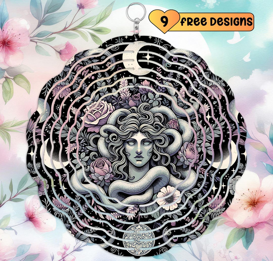 Spring Medusa Medusa Wind Spinner Ethereal Medusa Windspin, Medusa Art Outdoor Decor ...
