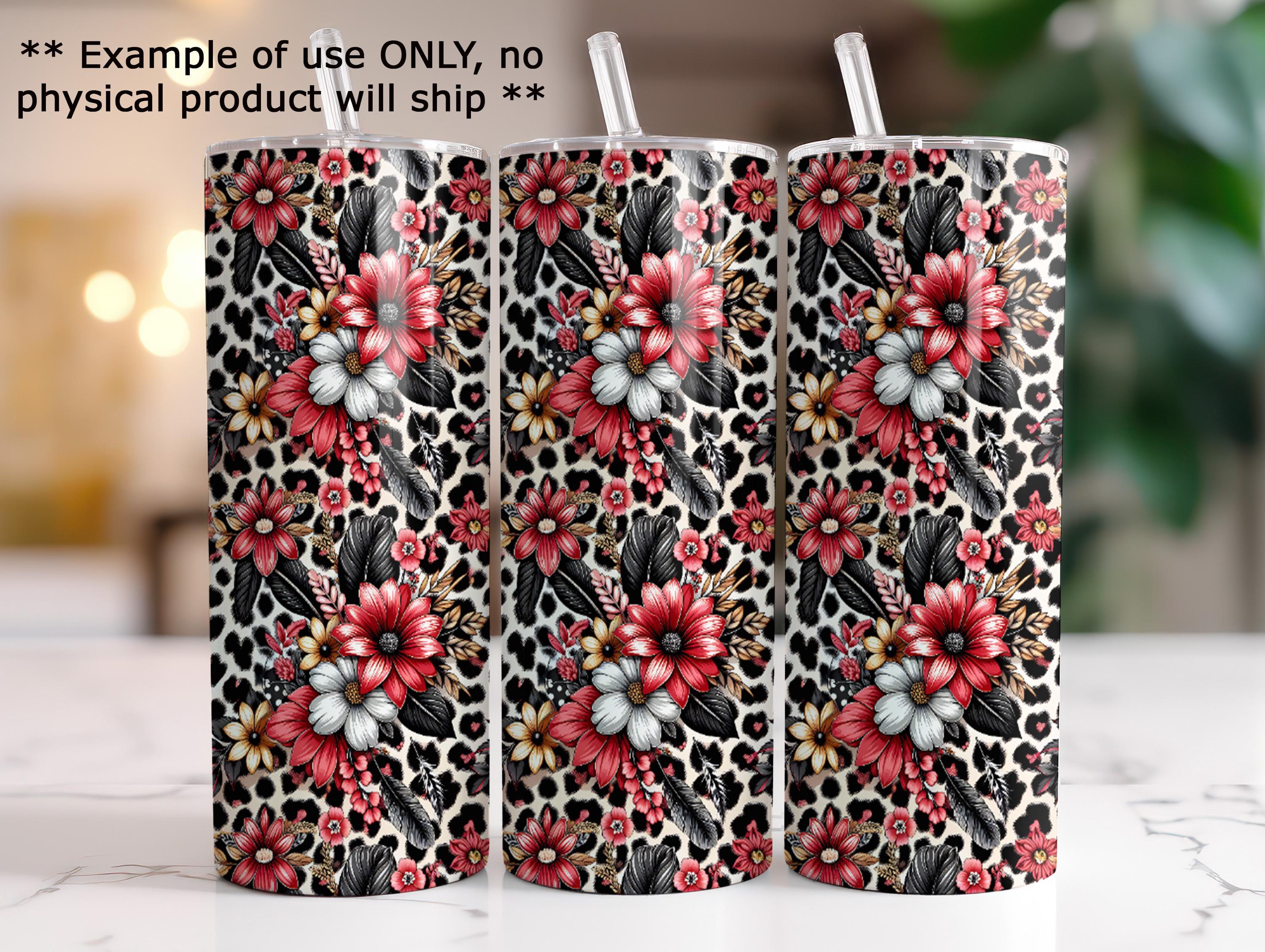 Leopard Flower Seamless Pattern Red Flower Seamless Pattern Fabric