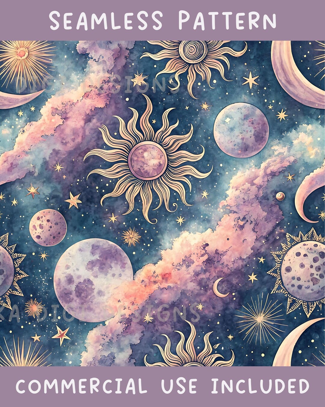 Galaxy Seamless Pattern Repeat Fabric Pattern Digital Paper Sublimation ...